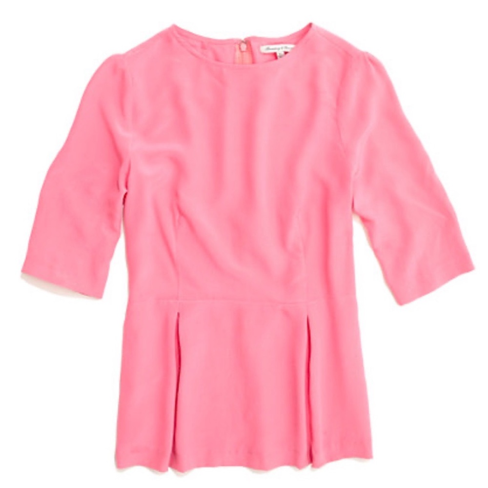 Tibi Pink Peplum Tunic Top